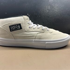 New Men’s Vans Skate Half Cab Suede Canvas White Black Popcush Size Men 13